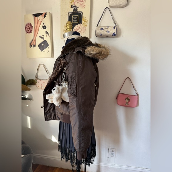 Ralph Lauren Brown Puffer Jacket with Fur Trim - Picture 4 of 10